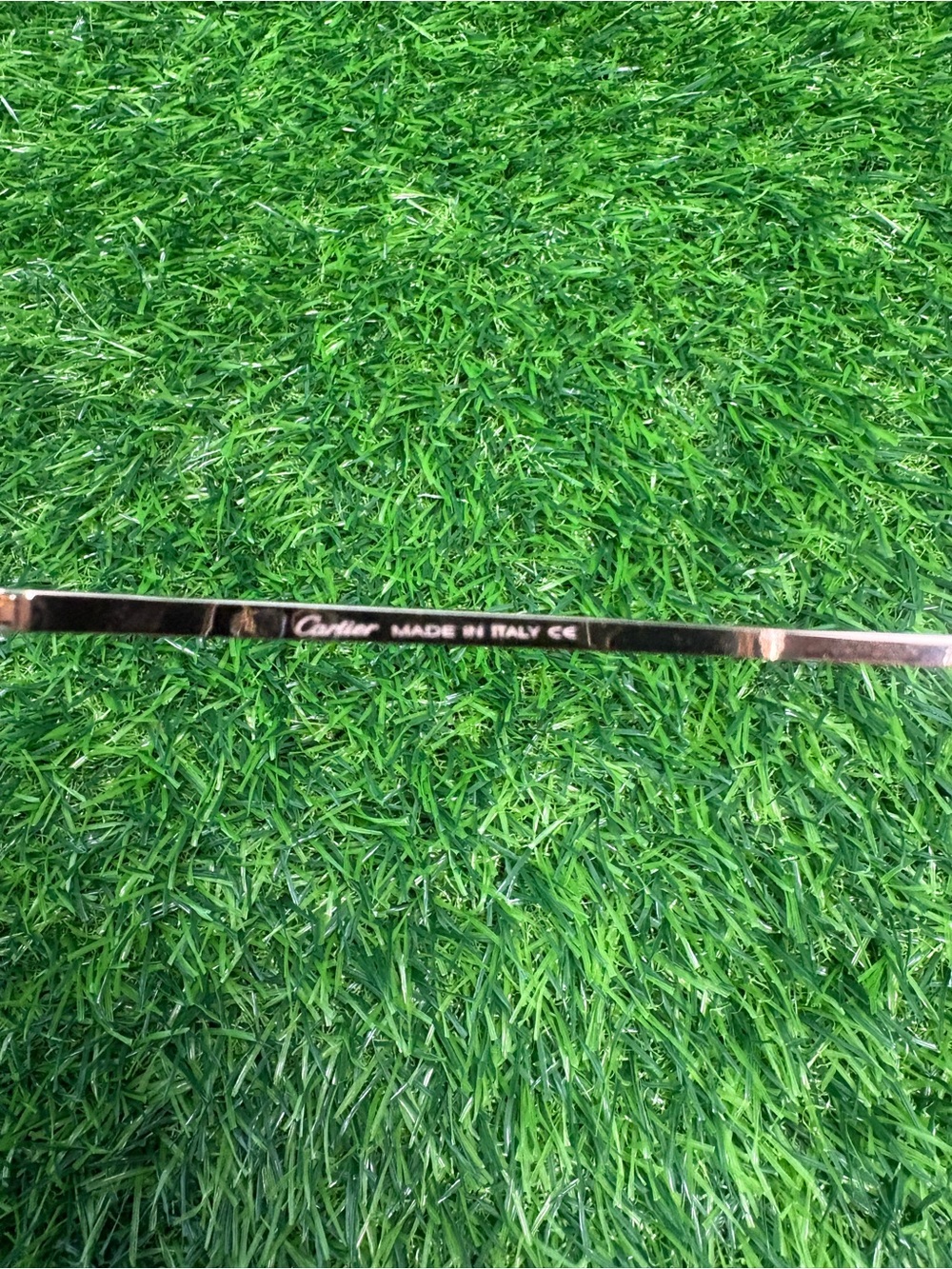 Cartier Mens Rimless Brown AndGold Gradient Rectangle Sunglasses Diamond Cut - Picture 5 of 7